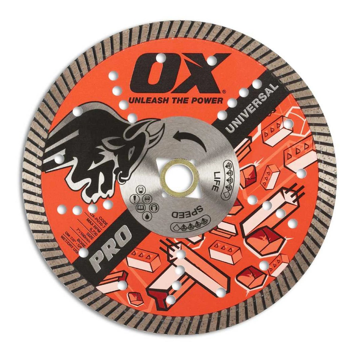 OX Pro Concrete Diamond Blade | Diameter: 7" / 180mm | Bore: DM 7/8" - 5/8" / 22mm - 15mm